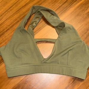 ZENTOA olive green size small sports bra